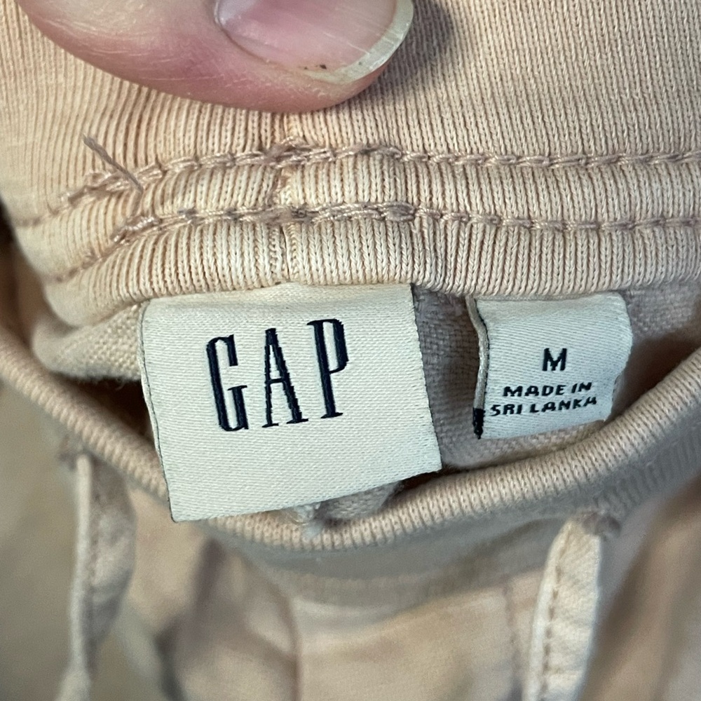 GAP Linen Cotton Joggers Womens Medium Peach Drawstring Relaxed Tapered Pants - Picture 5 of 8